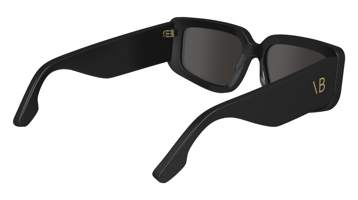 Sonnenbrillen Victoria Beckham VB670S (001) farbe black form rechteckig gläser solid grey