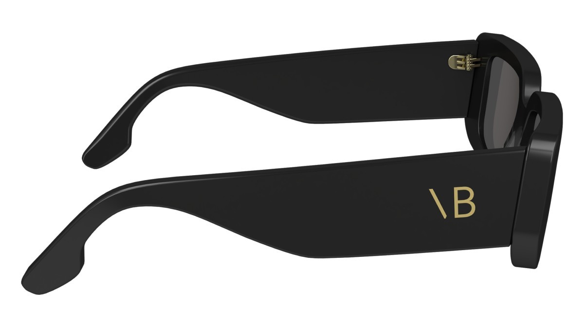Sonnenbrillen Victoria Beckham VB670S (001) farbe black form rechteckig gläser solid grey