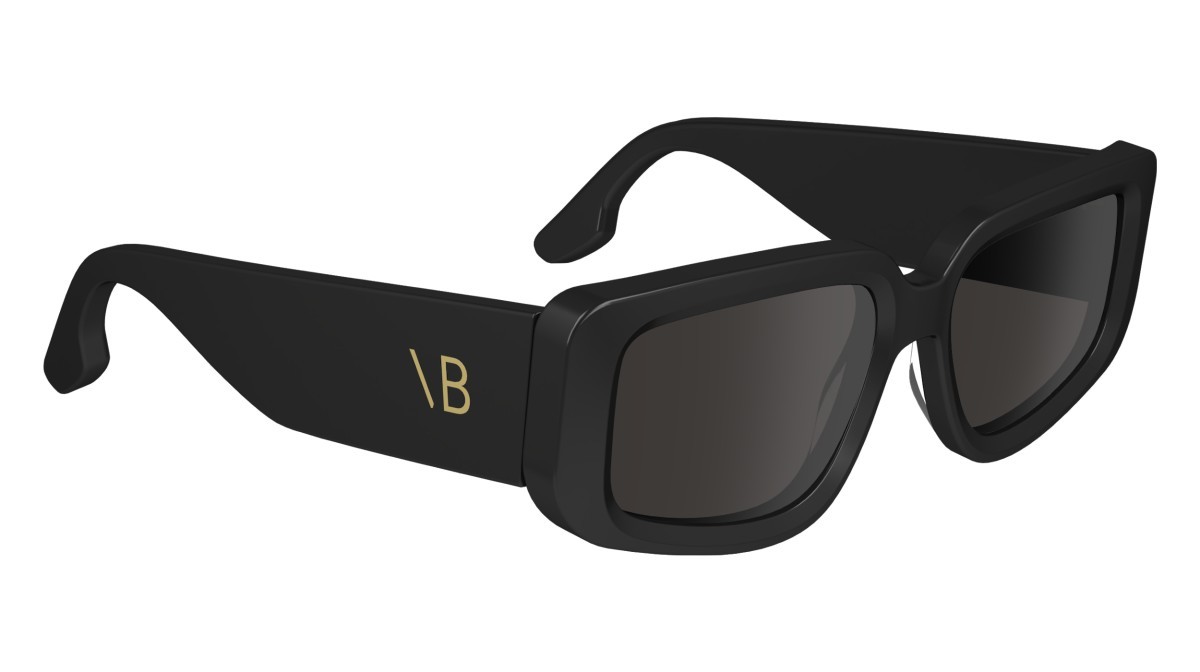 Sonnenbrillen Victoria Beckham VB670S (001) farbe black form rechteckig gläser solid grey