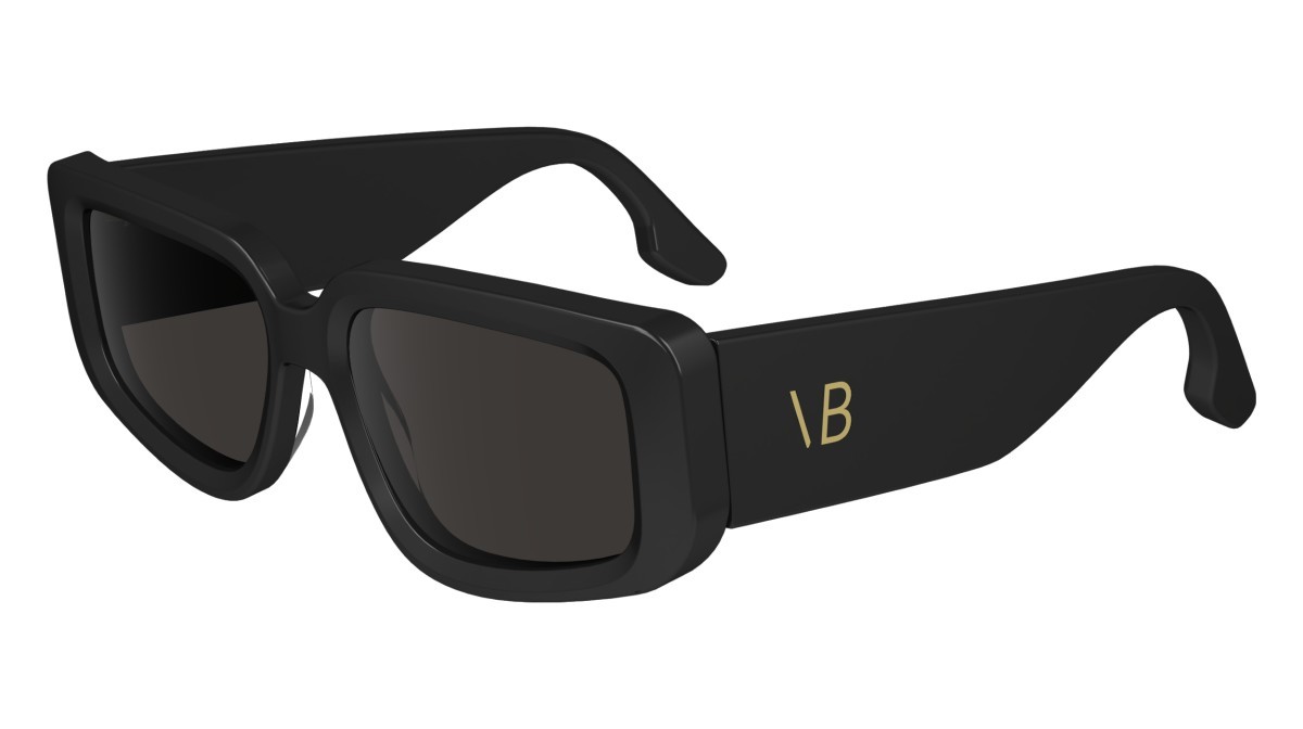 Sonnenbrillen Victoria Beckham VB670S (001) farbe black form rechteckig gläser solid grey