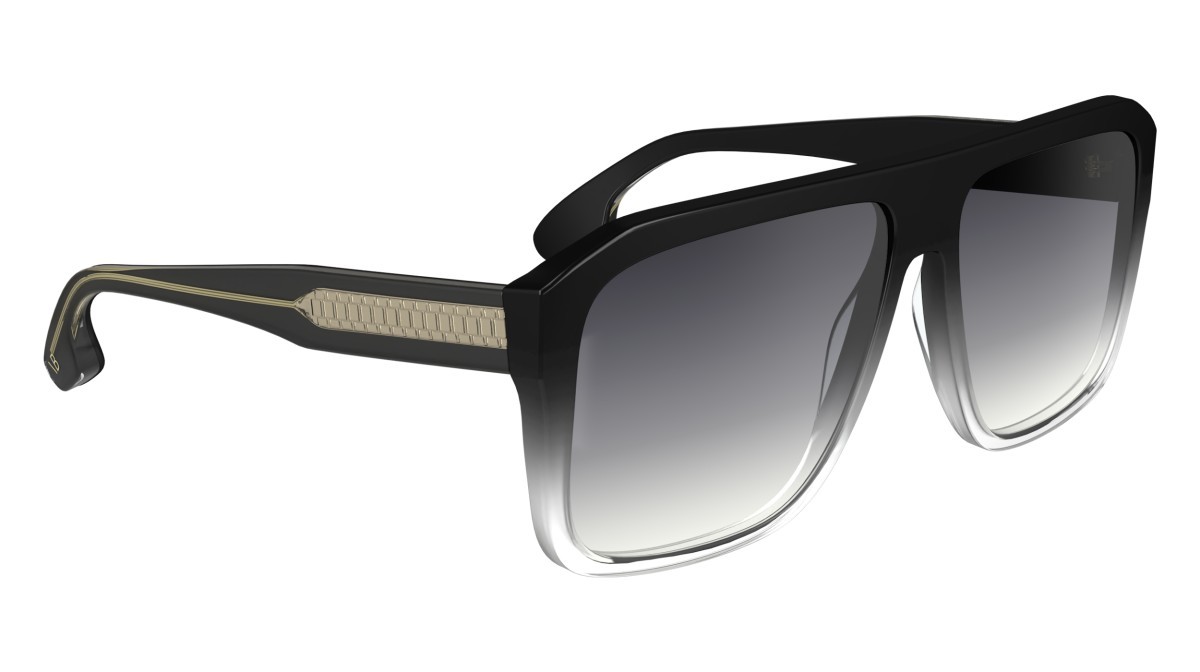 Sunglasses Victoria Beckham VB671S (009) color black/crystal shape navigator lenses gradient grey