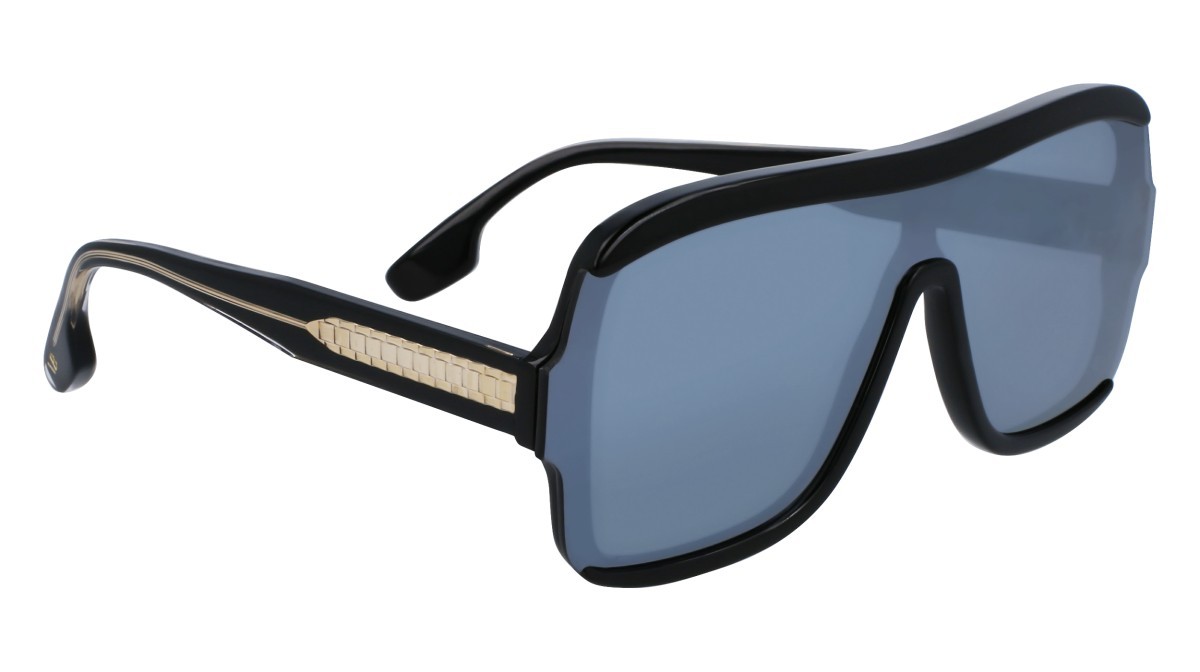 Sonnenbrillen Victoria Beckham VB673S (003) farbe black/silver mirror form maske gläser solid grey w/silver flash