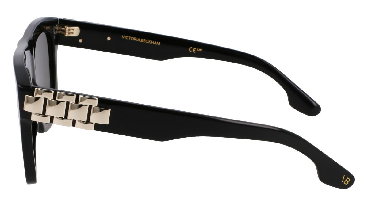 Sonnenbrillen Victoria Beckham VB675S (001) farbe black form rechteckig gläser solid grey