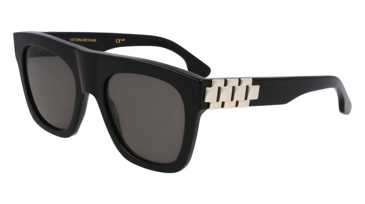 Sonnenbrillen Victoria Beckham VB675S (001) farbe black form rechteckig gläser solid grey