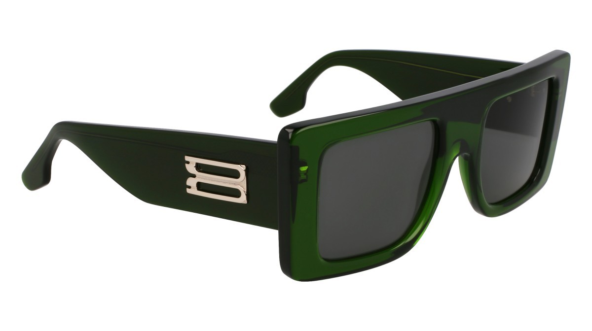 Sonnenbrillen Victoria Beckham VB677S (302) farbe transparent green form quadratisch gläser solid green