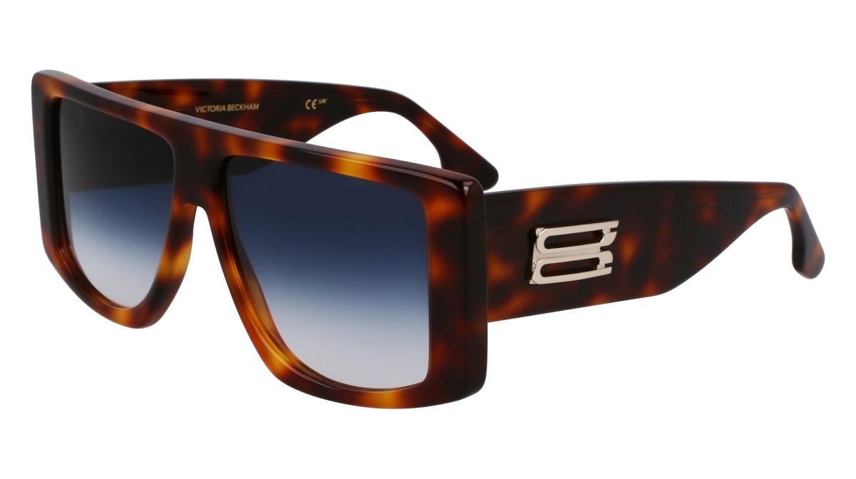 Sonnenbrillen Victoria Beckham VB678S (215) farbe tortoise form quadratisch gläser gradient blue