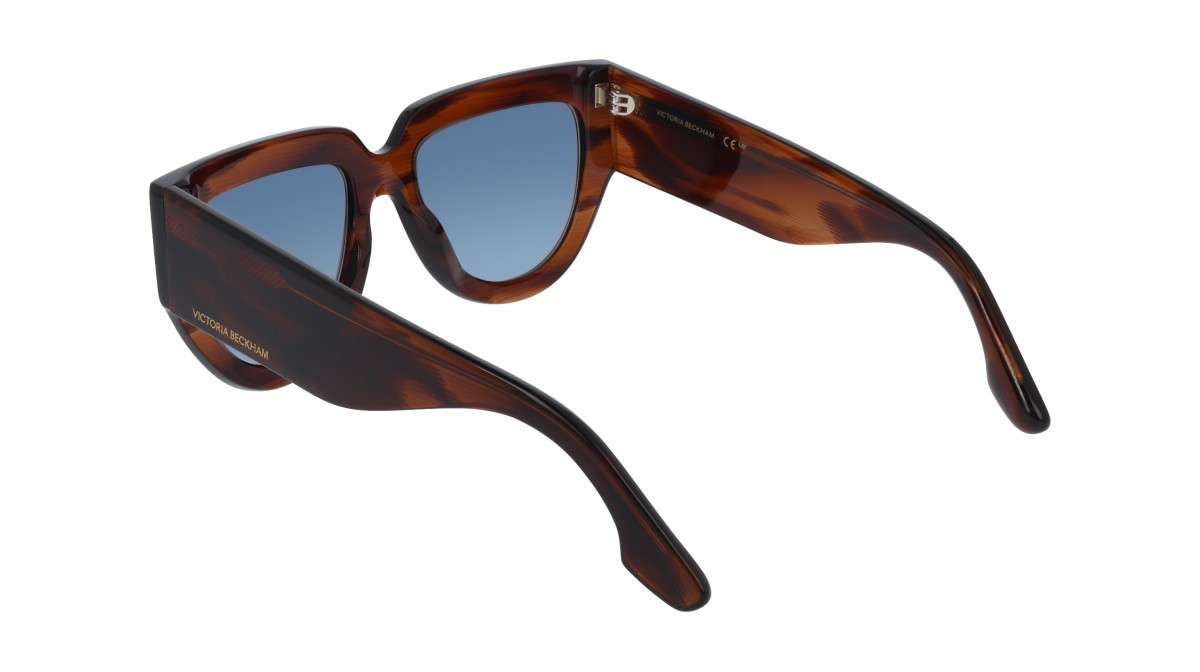 Sonnenbrillen Victoria Beckham VB679S (227) farbe brown horn form pantos gläser gradient blue