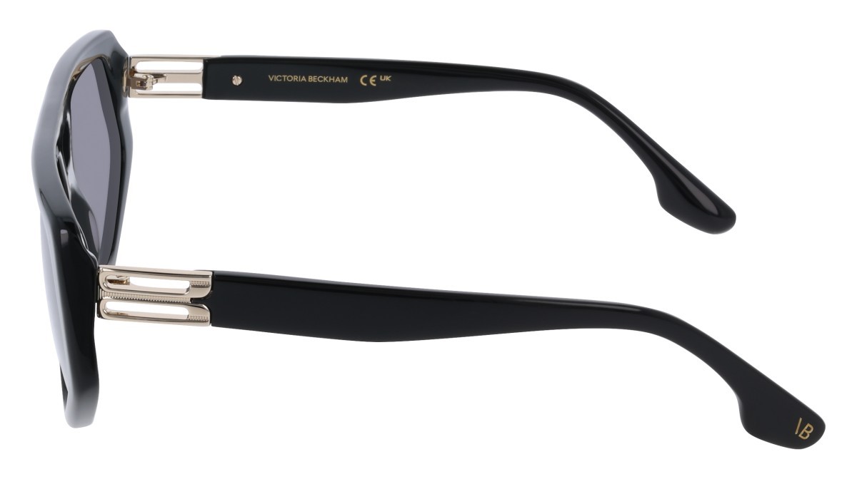 Sonnenbrillen Victoria Beckham VB681S (001) farbe black form rechteckig gläser solid grey