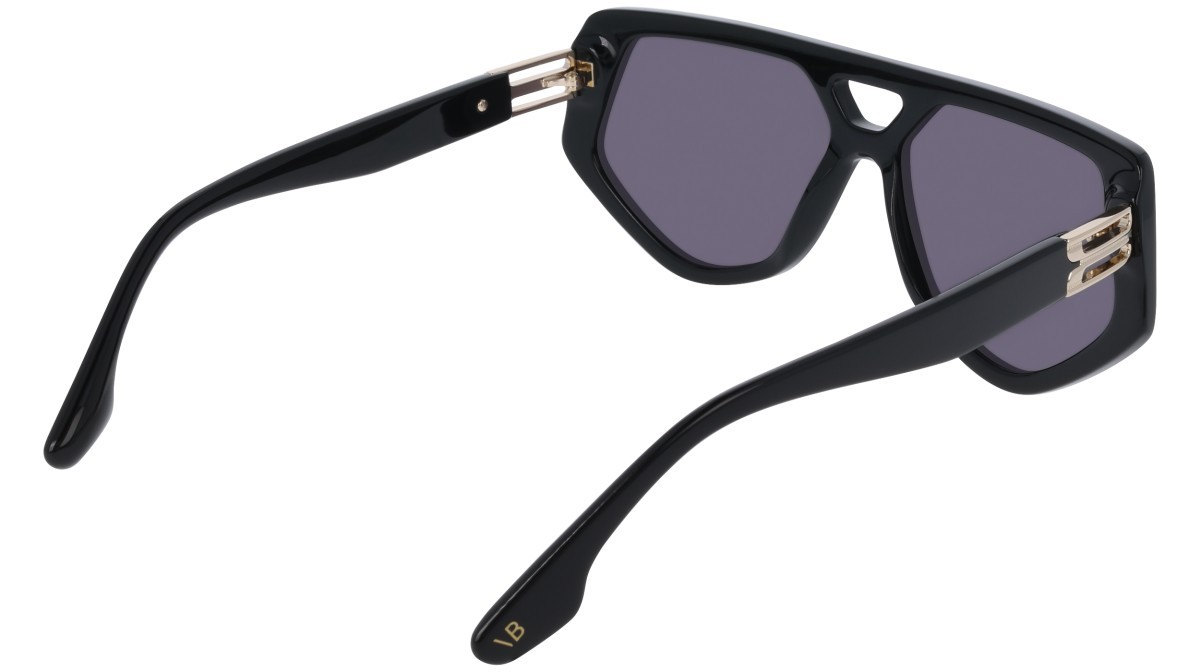 Sonnenbrillen Victoria Beckham VB681S (001) farbe black form rechteckig gläser solid grey