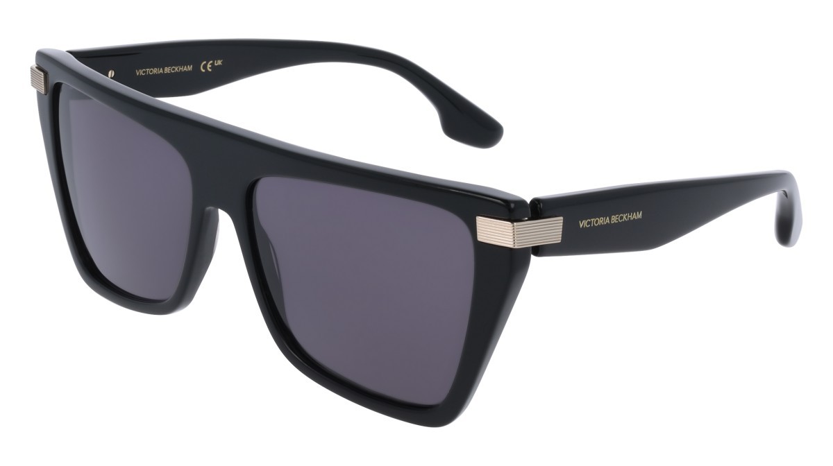 Sonnenbrillen Victoria Beckham VB684S (001) farbe black form rechteckig gläser solid grey