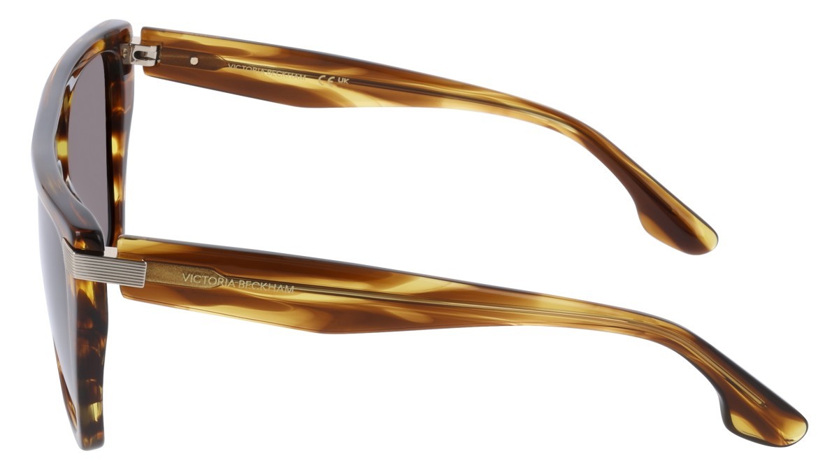 Sonnenbrillen Victoria Beckham VB684S (224) farbe striped tobacco form rechteckig gläser solid brown