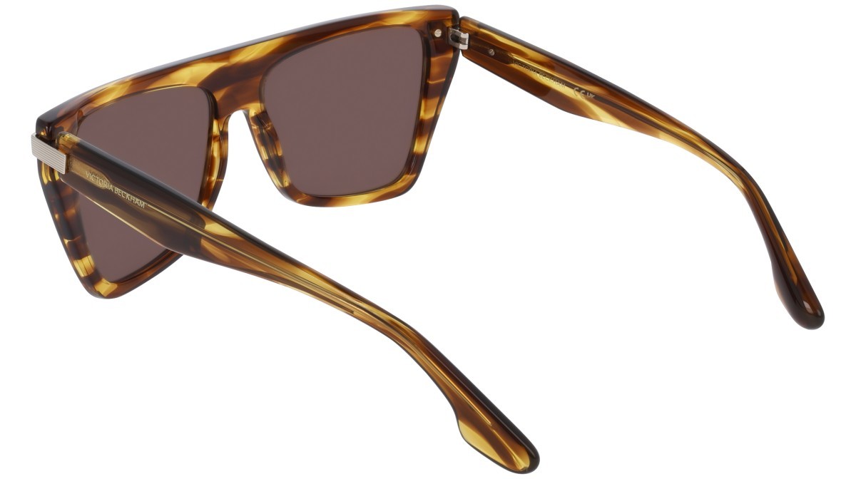 Sonnenbrillen Victoria Beckham VB684S (224) farbe striped tobacco form rechteckig gläser solid brown