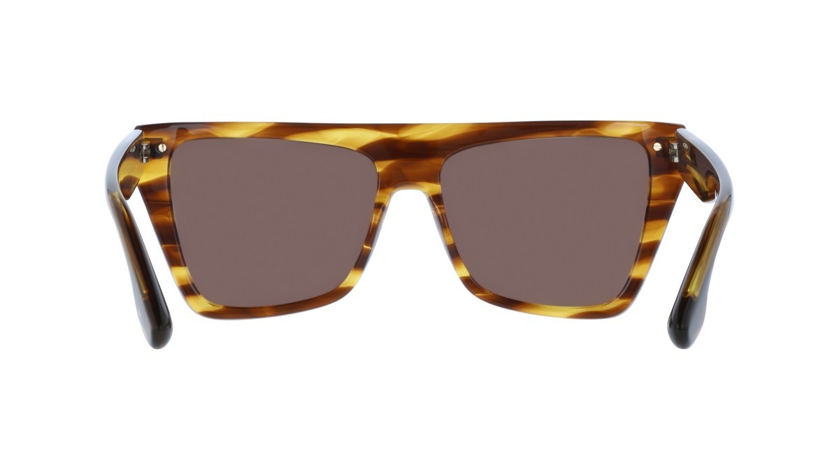 Sonnenbrillen Victoria Beckham VB684S (224) farbe striped tobacco form rechteckig gläser solid brown