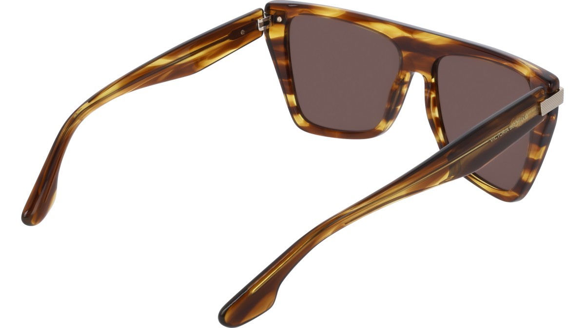 Sonnenbrillen Victoria Beckham VB684S (224) farbe striped tobacco form rechteckig gläser solid brown
