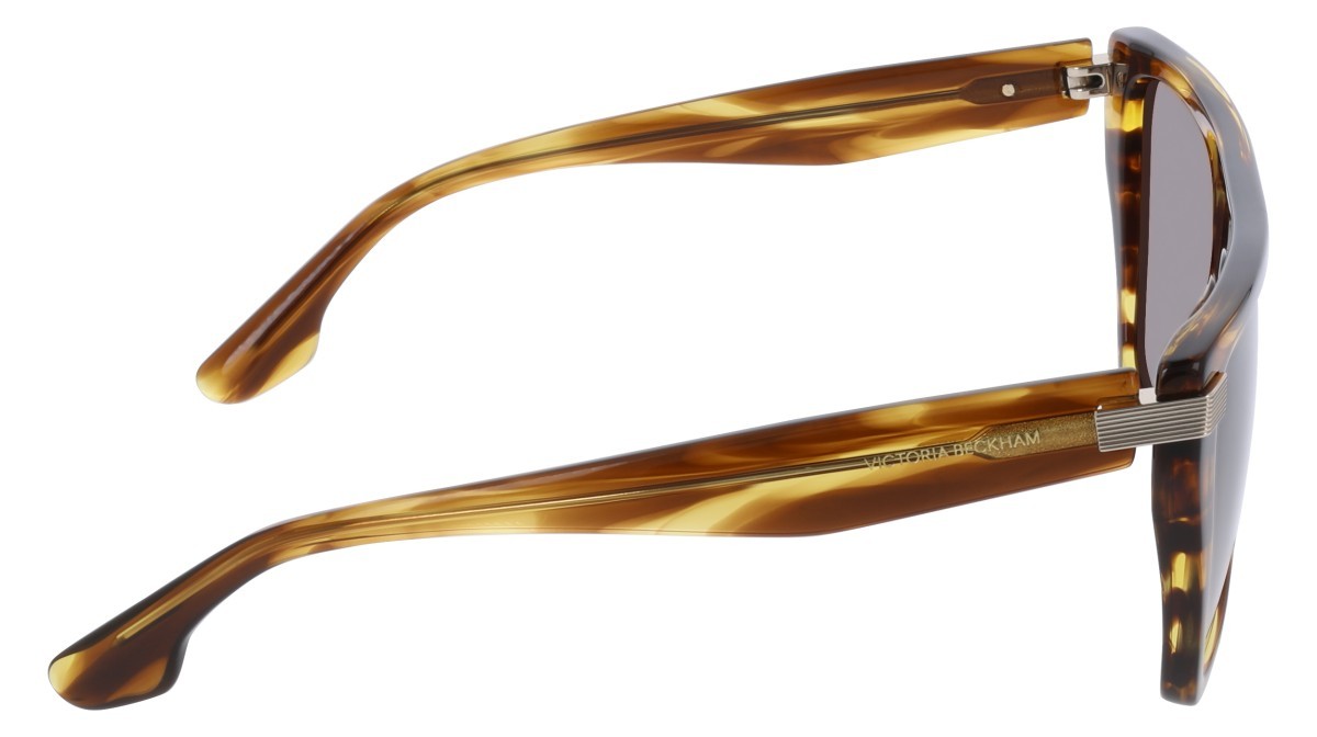 Sonnenbrillen Victoria Beckham VB684S (224) farbe striped tobacco form rechteckig gläser solid brown