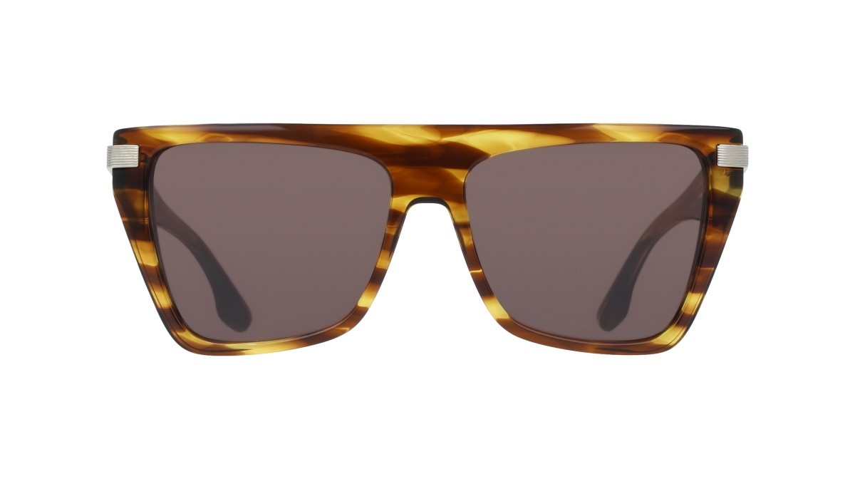 Sonnenbrillen Victoria Beckham VB684S (224) farbe striped tobacco form rechteckig gläser solid brown