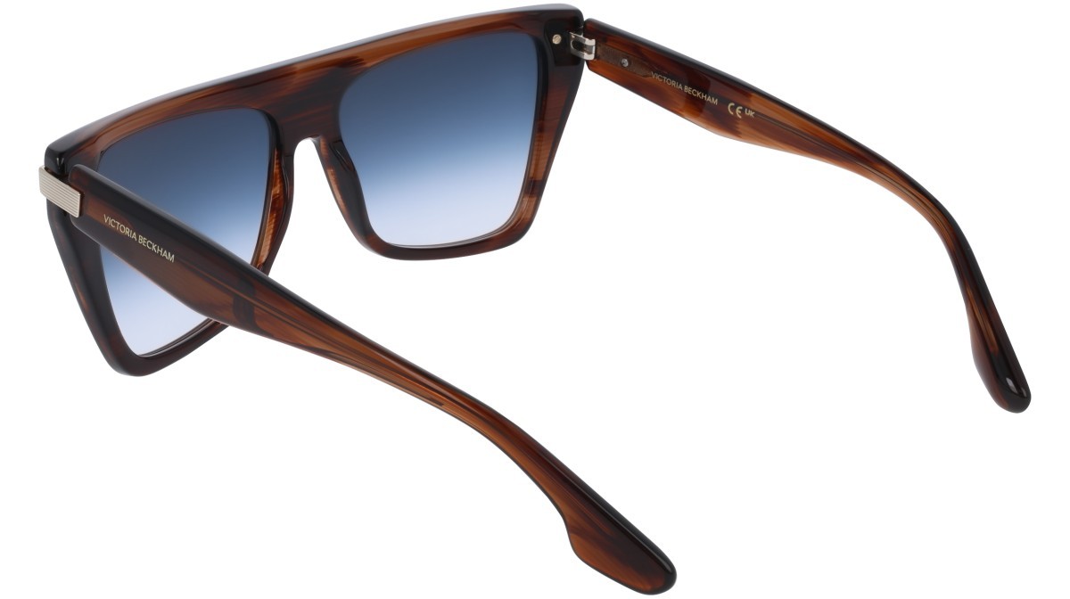 Sonnenbrillen Victoria Beckham VB684S (227) farbe brown horn form rechteckig gläser gradient blue