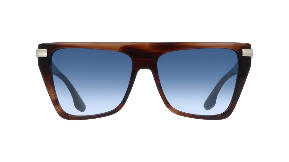 Sonnenbrillen Victoria Beckham VB684S (227) farbe brown horn form rechteckig gläser gradient blue