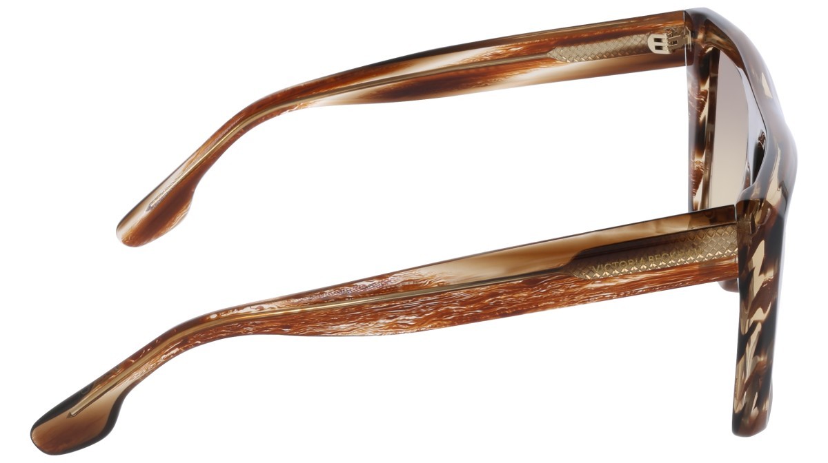 Sonnenbrillen Victoria Beckham VB686S (228) farbe light brown horn form quadratisch gläser gradient brown/yellow