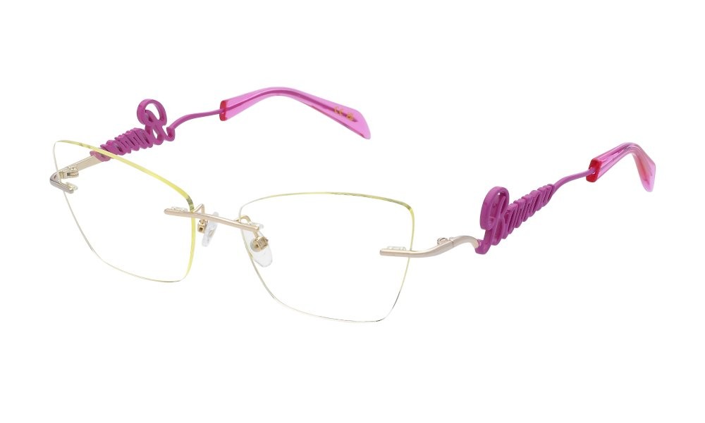 Eyeglasses Barrow Calipso glasant VBA011 (0693) color oro rosè lucido c/parti rosa lenses yellow