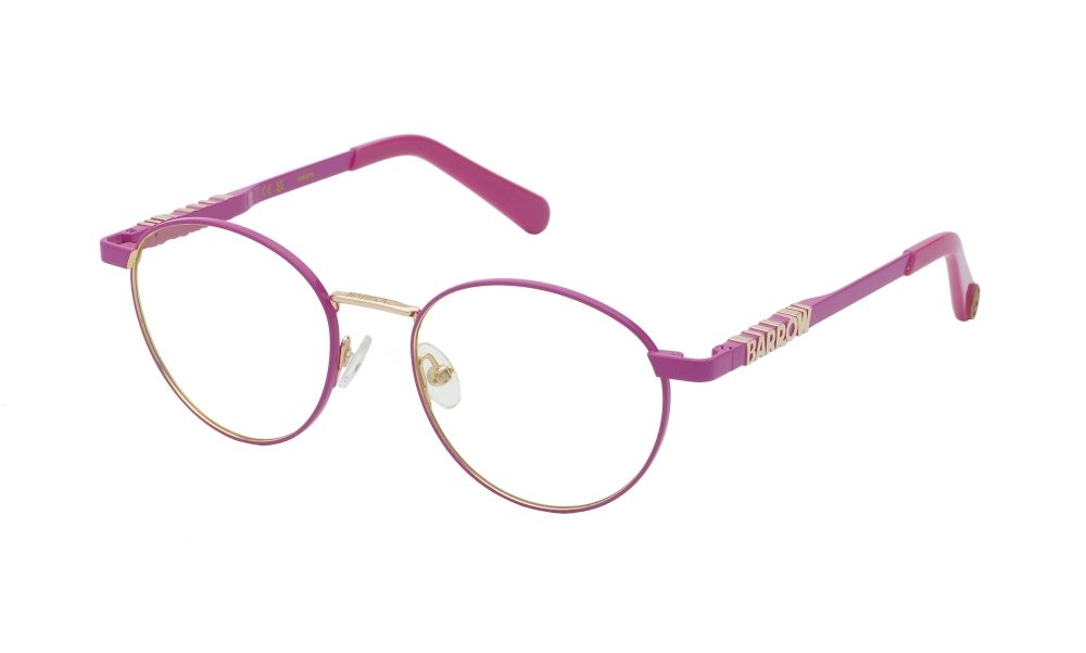 Eyeglasses Barrow Roundabout VBA025 (0321) color oro rose' c/parti fuxia lucido 