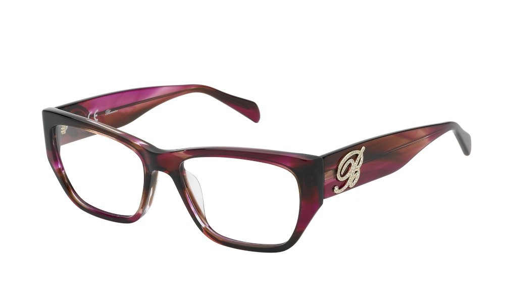 Brillen Blumarine VBM776W (06BX) farbe rosso striato lucido c/strass 
