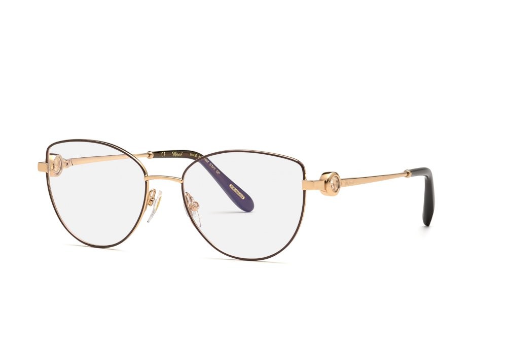 Brillen Chopard VCHG02S (02AM) farbe oro ramato lucido c/parti colorate e strass 