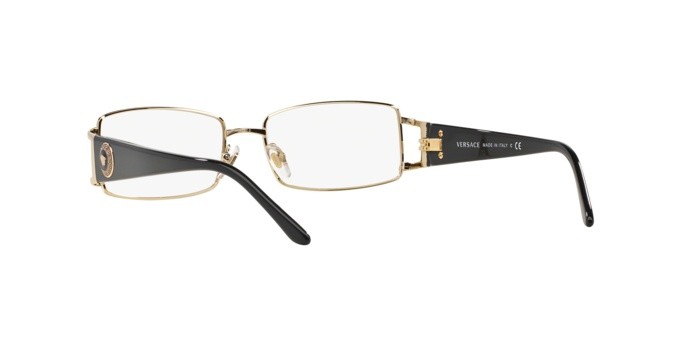 Brillen Versace VE 1163M (1252) farbe pale gold form rechteckig gläser demo lens