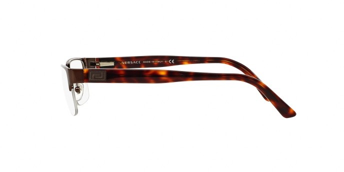 Eyeglasses Versace VE 1184 (1269) color brushed brown shape rectangle lenses demo lens