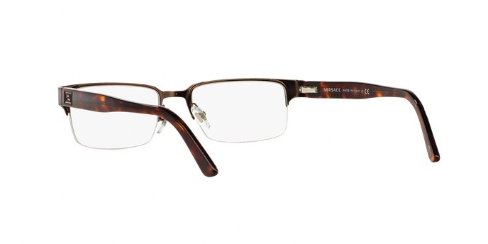 Eyeglasses Versace VE 1184 (1269) color brushed brown shape rectangle lenses demo lens