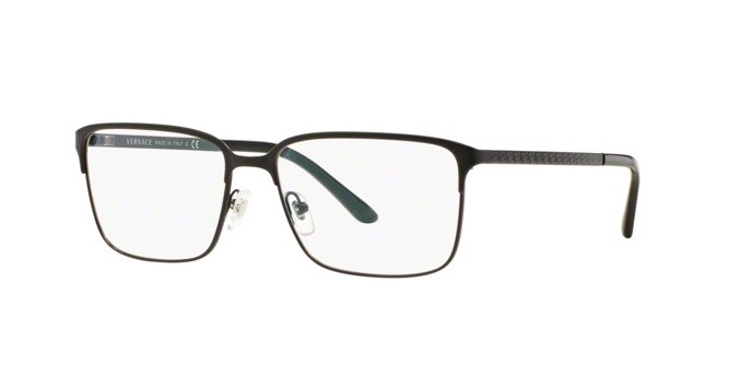 Occhiali da vista Versace VE 1232 (1261) colore matte black forma rettangolare lenti demo lens