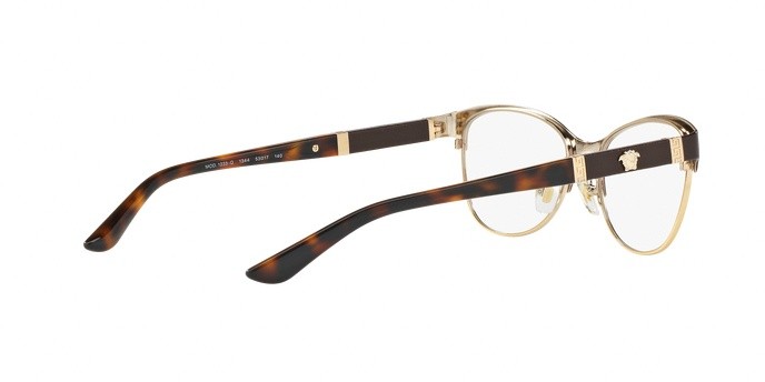 Occhiali da vista Versace VE 1233Q (1344) colore brown/pale gold forma irregolare lenti demo lens