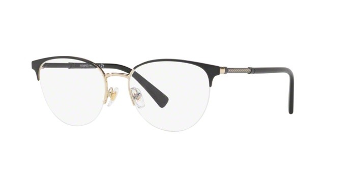 Eyeglasses Versace VE 1247 (1252) color black/pale gold shape pantos lenses demo lens