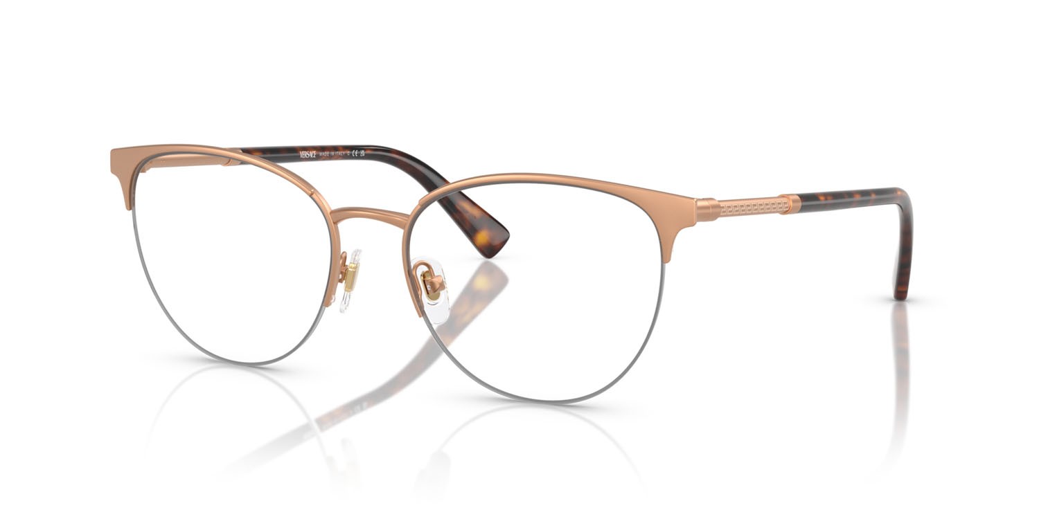 Occhiali da vista Versace VE 1247 (1412) colore rosa opaco forma pantos lenti lente demo