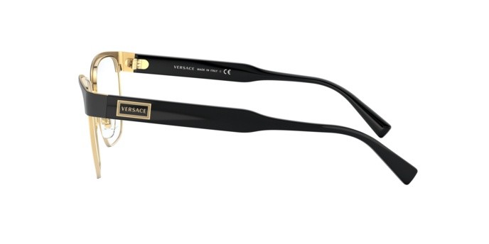 Occhiali da vista Versace VE 1264 (1436) colore matte black/gold forma quadrato lenti demo lens