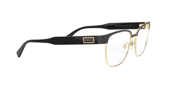 Occhiali da vista Versace VE 1264 (1436) colore matte black/gold forma quadrato lenti demo lens