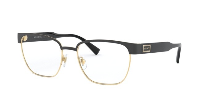 Occhiali da vista Versace VE 1264 (1436) colore matte black/gold forma quadrato lenti demo lens