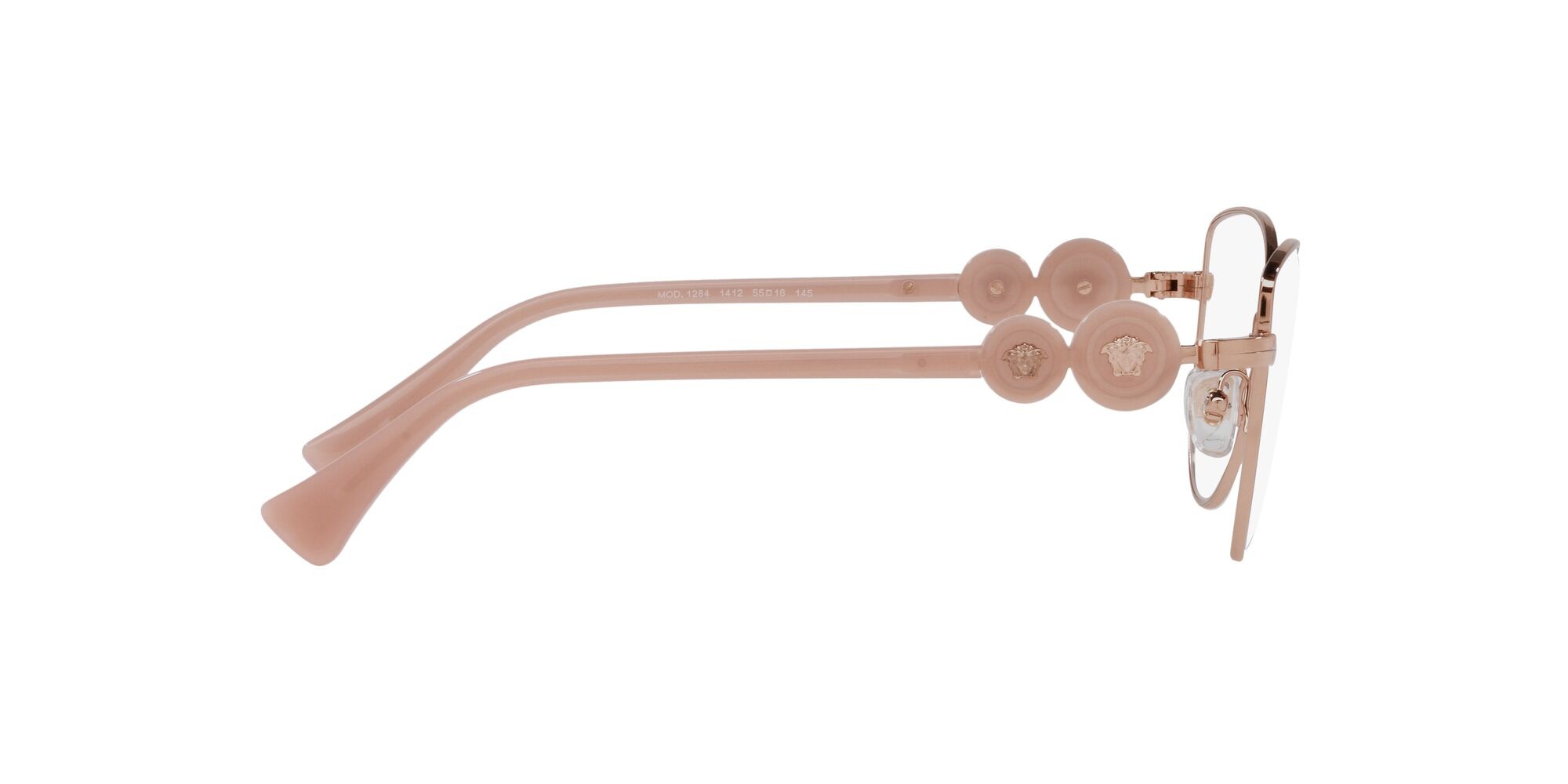 Eyeglasses Versace VE 1284 (1412) color rose gold shape cat eye lenses lente demo
