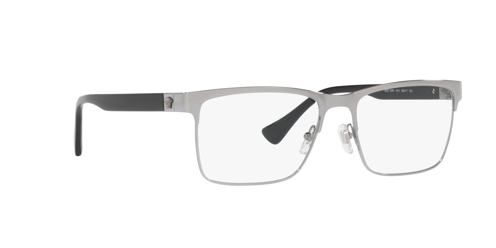 Eyeglasses Versace VE 1285 (1001) color gunmetal shape rectangle lenses lente demo