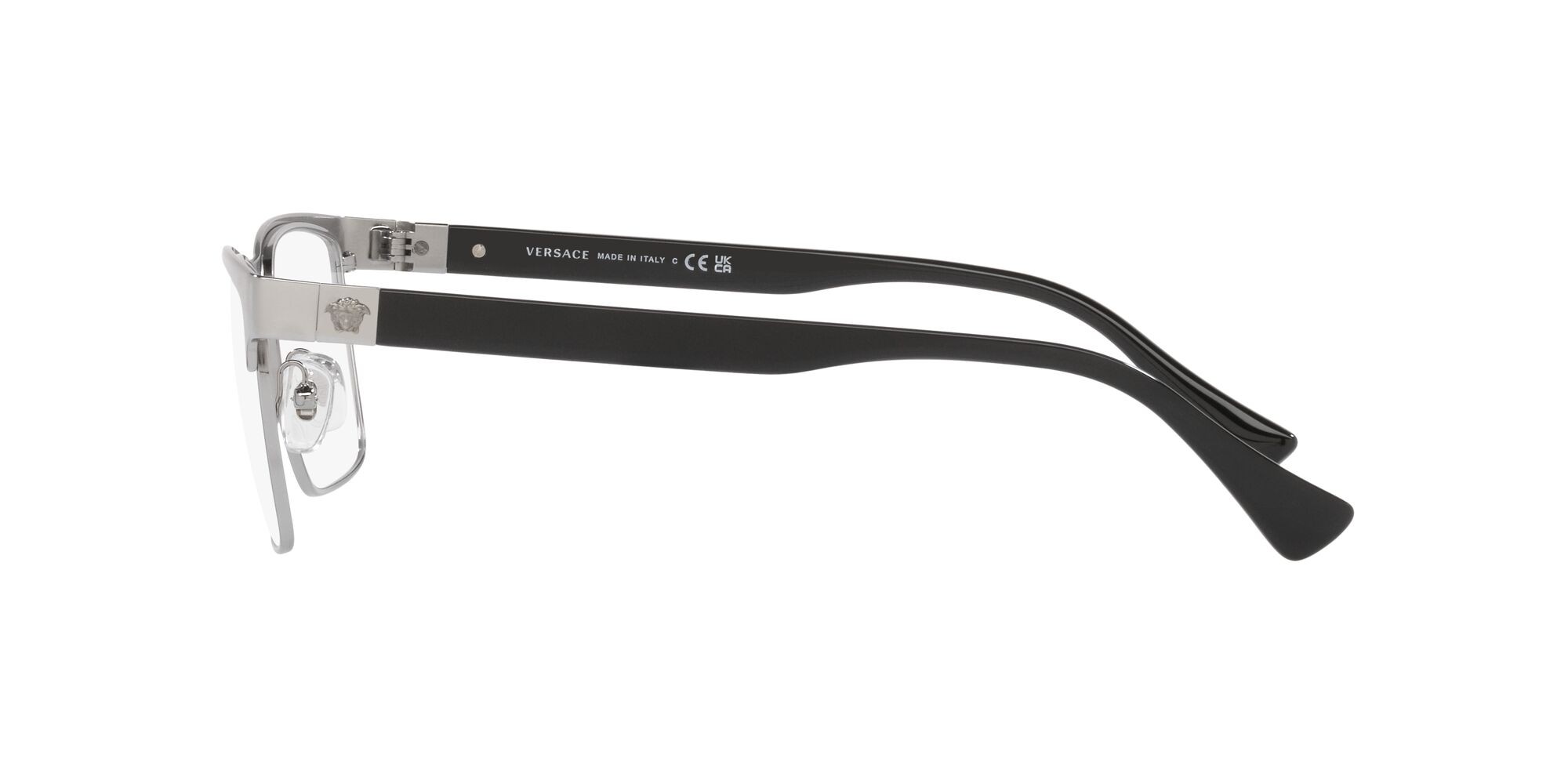 Eyeglasses Versace VE 1285 (1001) color gunmetal shape rectangle lenses lente demo