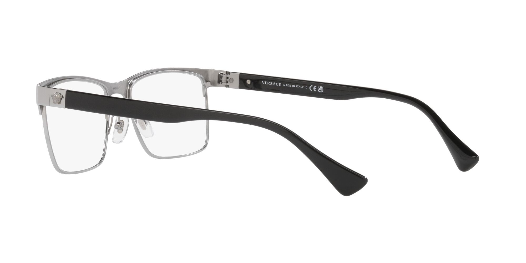 Eyeglasses Versace VE 1285 (1001) color gunmetal shape rectangle lenses lente demo