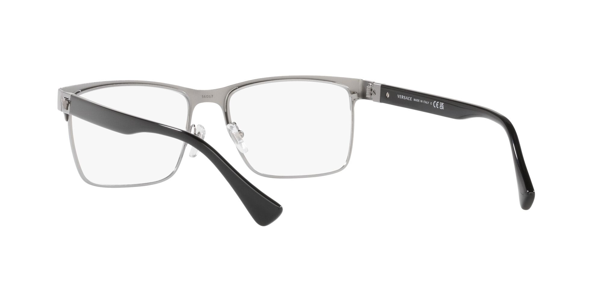 Eyeglasses Versace VE 1285 (1001) color gunmetal shape rectangle lenses lente demo