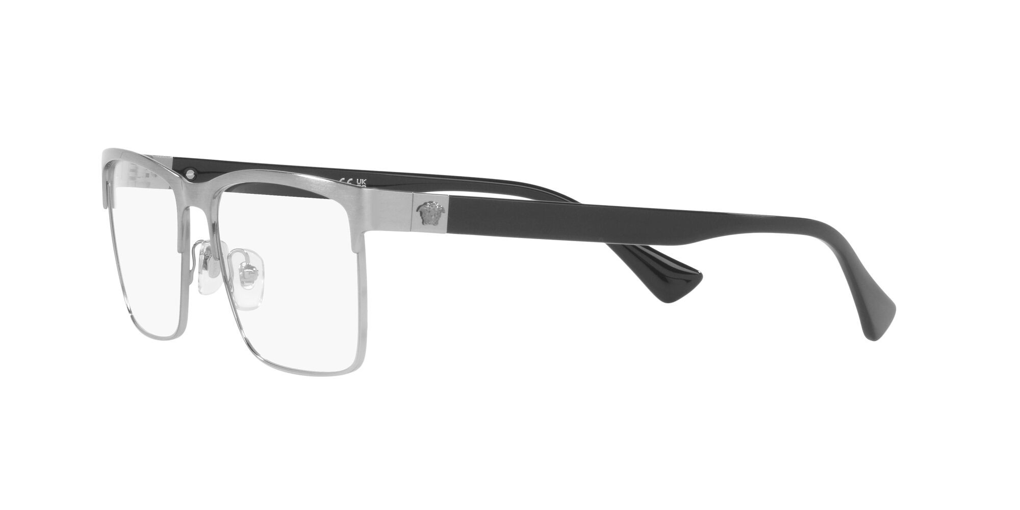 Brillen Versace VE 1285 (1262) farbe gunmetal spazzolato form rechteckig gläser lente demo