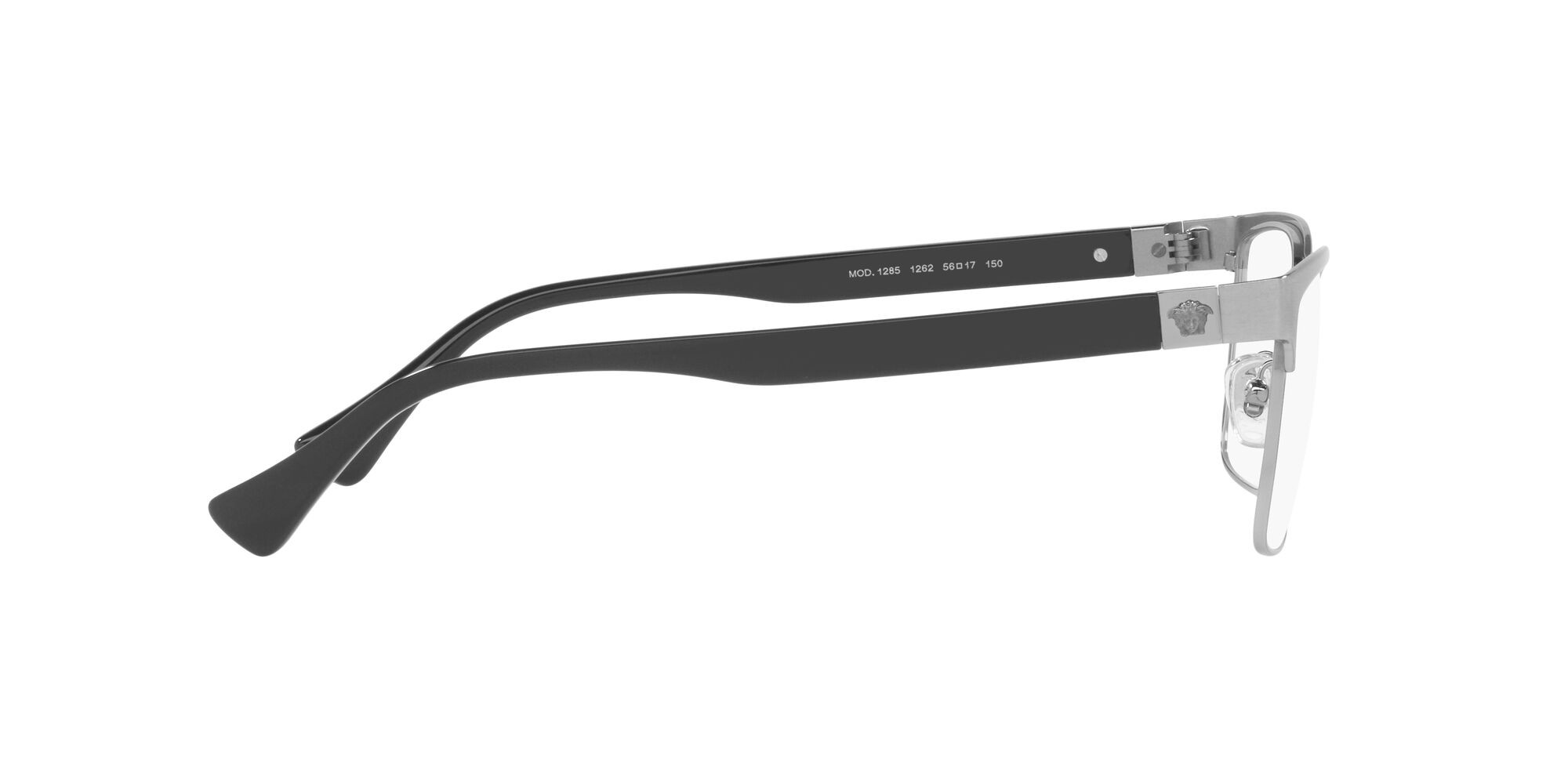 Brillen Versace VE 1285 (1262) farbe gunmetal spazzolato form rechteckig gläser lente demo