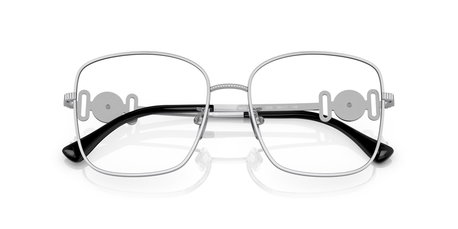 Brillen Versace VE 1286D (1000) farbe argento form quadratisch gläser lente demo