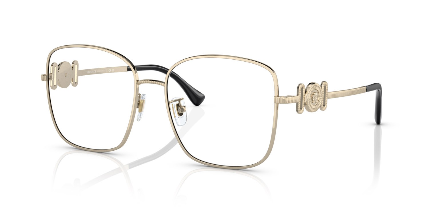 Brillen Versace VE 1286D (1339) farbe oro pallido form quadratisch gläser lente demo