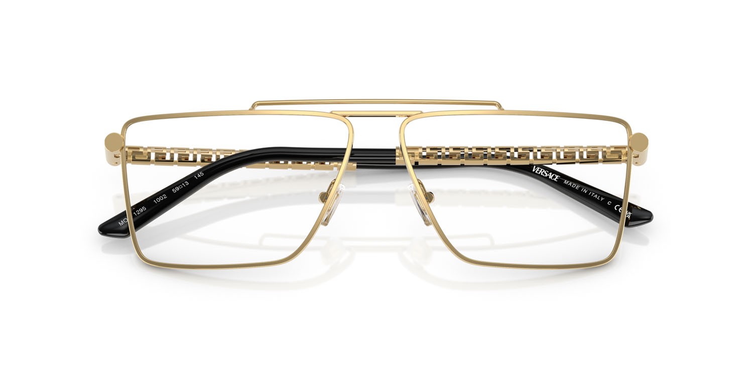 Eyeglasses Versace VE 1295 (1002) color oro shape rectangle lenses lente demo