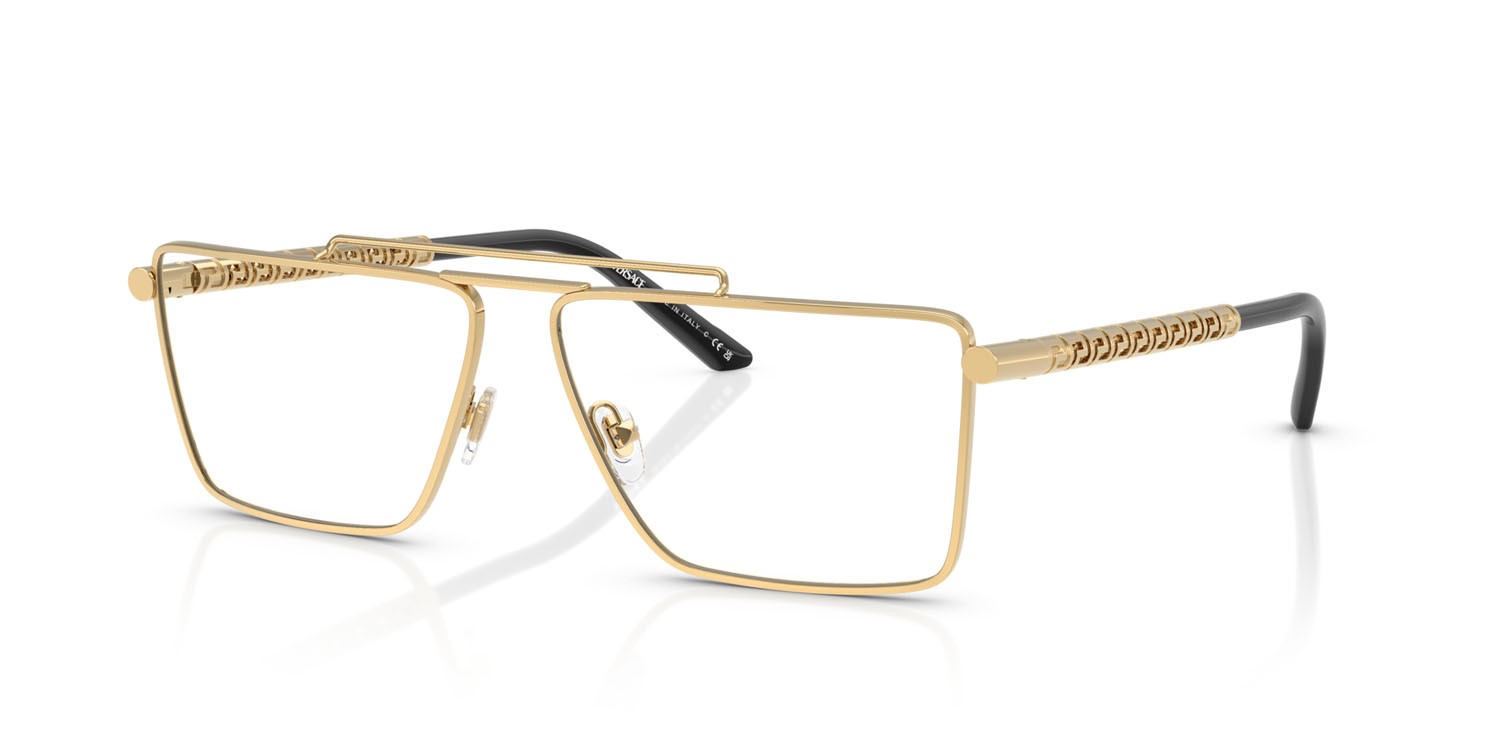 Eyeglasses Versace VE 1295 (1002) color oro shape rectangle lenses lente demo
