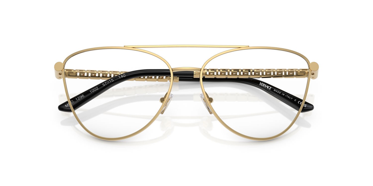 Eyeglasses Versace VE 1296 (1002) color oro shape cat eye lenses lente demo