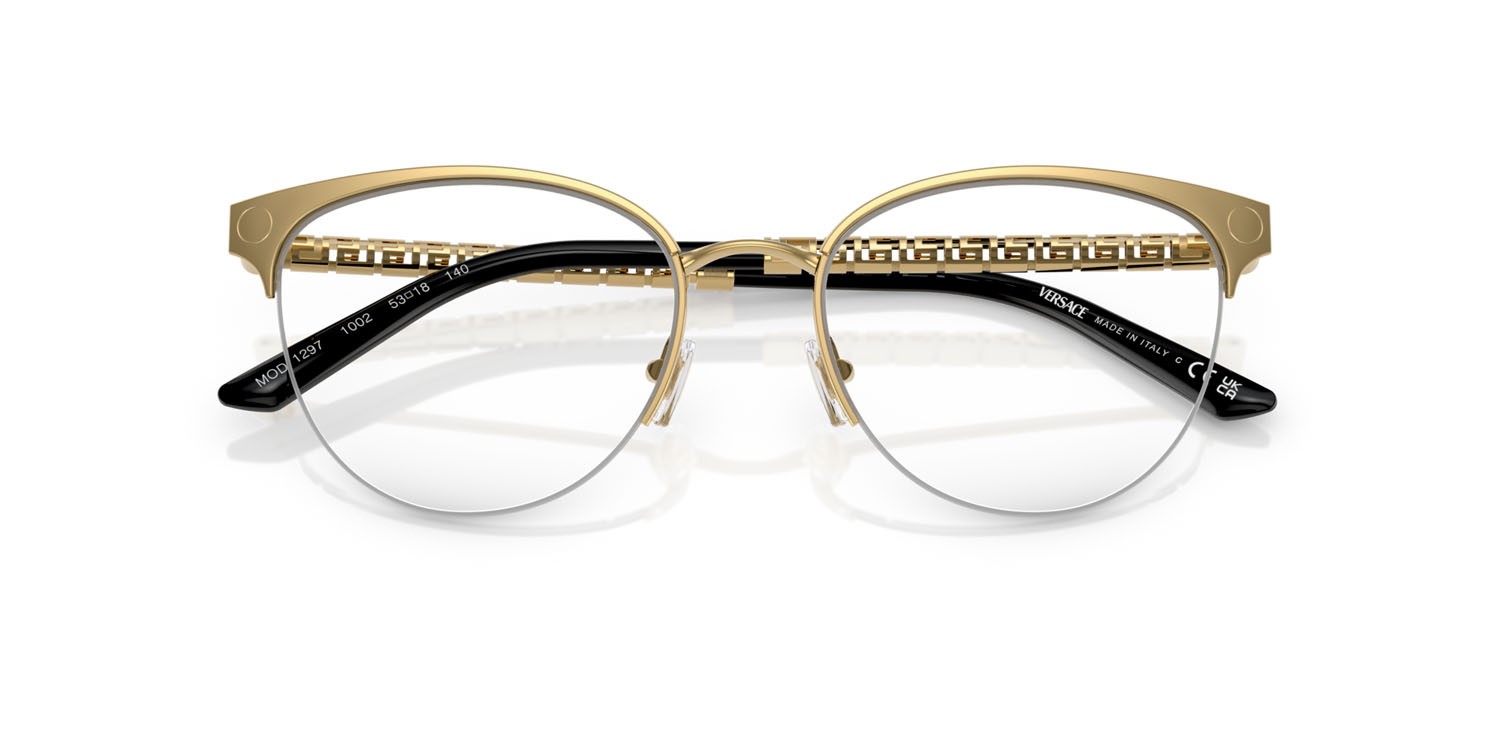 Eyeglasses Versace VE 1297 (1002) color oro shape cat eye lenses lente demo